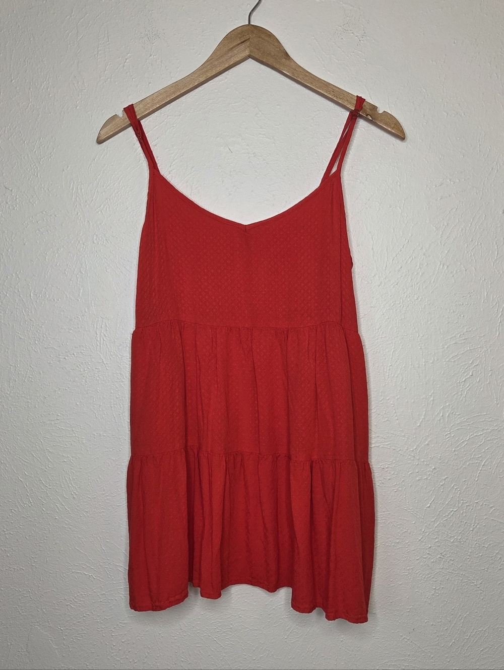 Show Me Your Mumu Red Babydoll Cami Top XS Pockets Coquette Tiered Tank Romantic